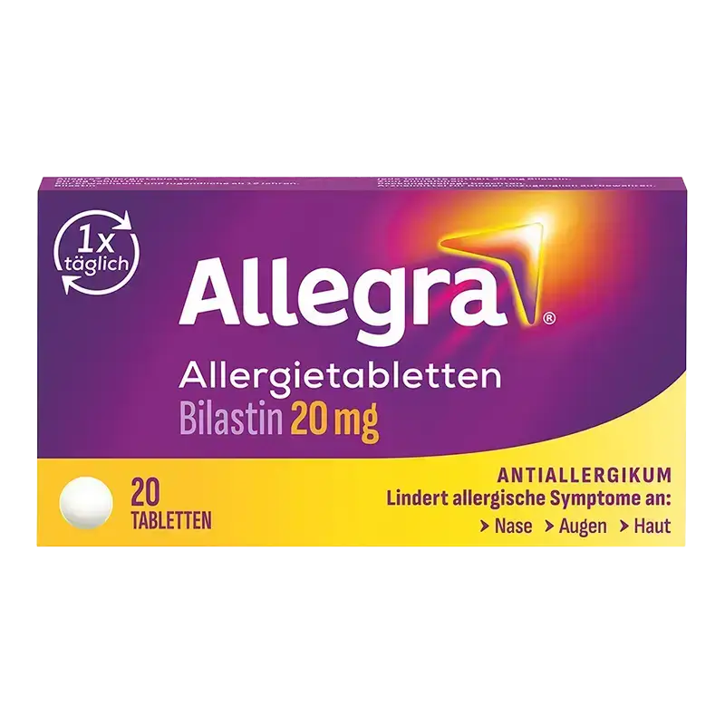 Allegra Antiallergikum 20 Tabletten, lindert allergische Symptome an Nase, Augen und Haut